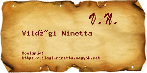 Világi Ninetta névjegykártya